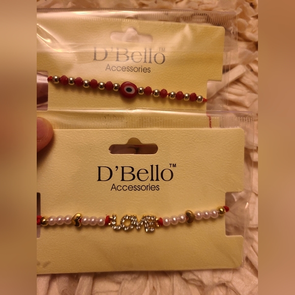 Two brand NWT D'Bello Accessories bracelets - Evil Eye Protection 🧿 Love ❤️ - Picture 3 of 9